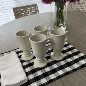 Off White cream Ceramic Latte Mugs Set